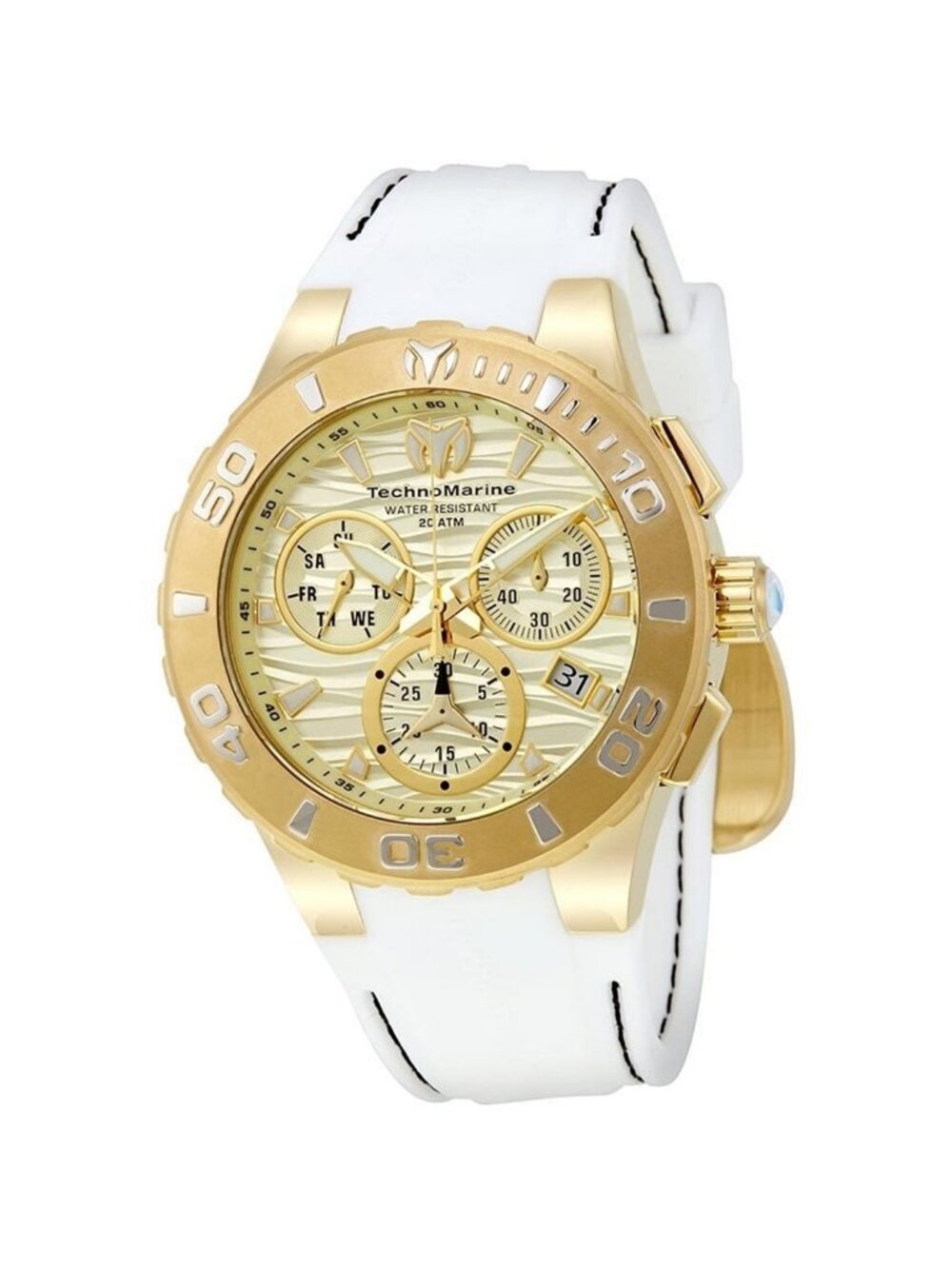 NWT Technomarine Cruise Medusa Chronograph Gold Dial Men's Watch 115078